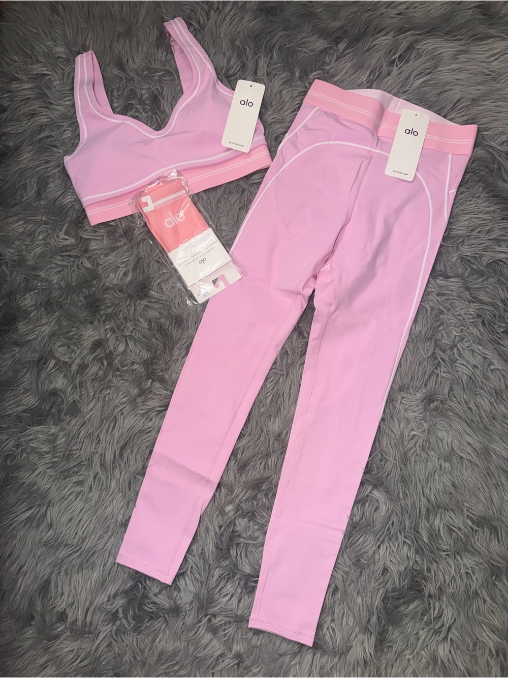 Alo Pink High-Rise Leggings - Performance Active Bottoms